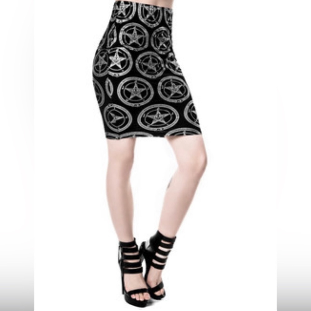 KillStar Baphomet pencil mini skirt Gothic